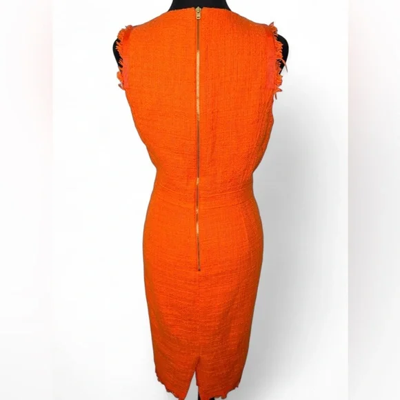 J. Crew Vibrant Orange Asymmetrical Dress - Picture 5 of 6